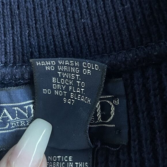 Lands End Sweater Men Large Blue Textured Button Up Grandpacore Vintage Nautical - Picture 6 of 10